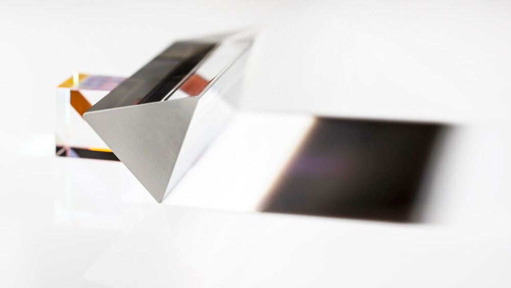 Abstract transparent prism and shadows